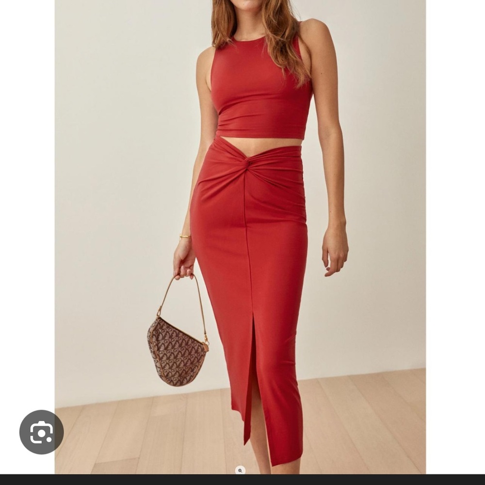 Reformation Red Skirt Set